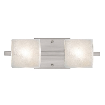 Besa Lighting Paolo Vanity, Glitter, Satin Nickel Finish, 2x50W Halogen 2WS-7873GL-SN